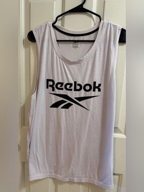Reebok White Athletic Cutoff Tank XL